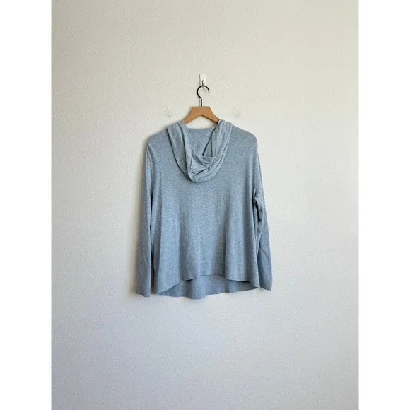 Pure Jill Cotton Cashmere Blend Hooded Sweater Quiet Luxury Coastal Grandmother - Picture 7 of 7
